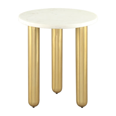 Mesa Auxiliar para Recepción - ZUO AVEN - Varios Colores - Cubierta de Mármol Natural y Estructura de Hierro Electrochapado - 110955 - Zuo - NOGAL BEAT - Mesa Comercial Interior