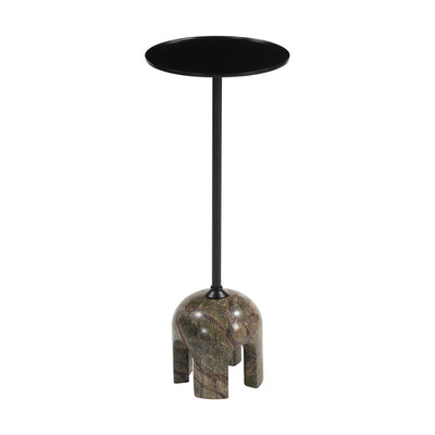 Mesa Auxiliar para Recepción - ZUO KASK - Multicolor - Cubierta de Mármol Natural y Estructura de Hierro Pintado - 110674 - Zuo - NOGAL BEAT - Mesa Comercial Interior