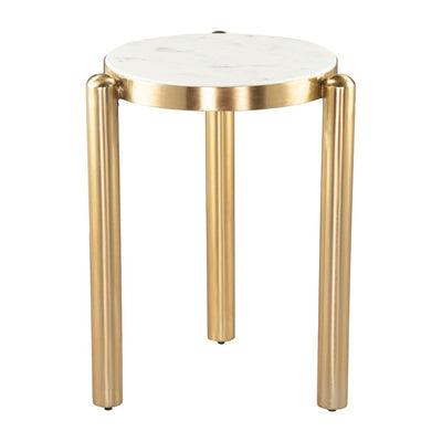 Mesa Auxiliar para Recepción - ZUO NOAN - Varios Colores - Cubierta de Mármol y Estructura de Hierro Electrochapado - 110954 - Zuo - NOGAL BEAT - Mesa Comercial Interior