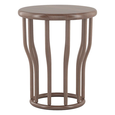 Mesa Auxiliar para Restaurante - GEBESA GRC LEWIS - Ø 40 cm - Base de Madera Sólida - GGRL555161618 - GEBESA - NOGAL BEAT - Mesa Comercial Interior