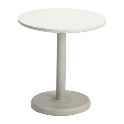 Mesa Bistró de Terraza para Hotel - ZUO LIORA - Blanco - Cubierta de Poli Cemento Símil Terrazo y Estructura de Acero con Recubrimiento en Polvo - 704212 - Zuo - NOGAL BEAT - Mesa de Terraza