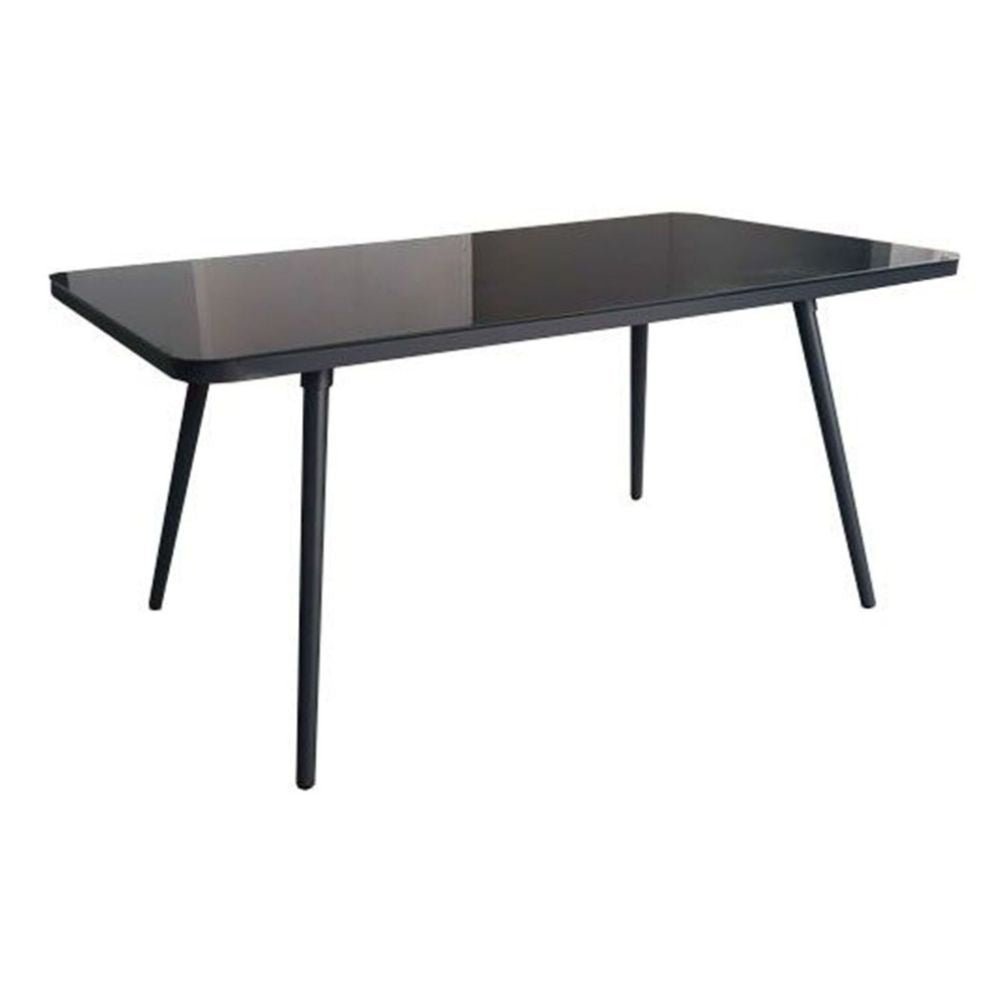 MESA COMEDOR NOGAL BEAT MARIETA MESA | Mesa de Comedor | Estructura Aluminio | Cristal Templado | Negro | Exterior - Marieta mesa - IDELIKA - NOGAL BEAT - Mesas