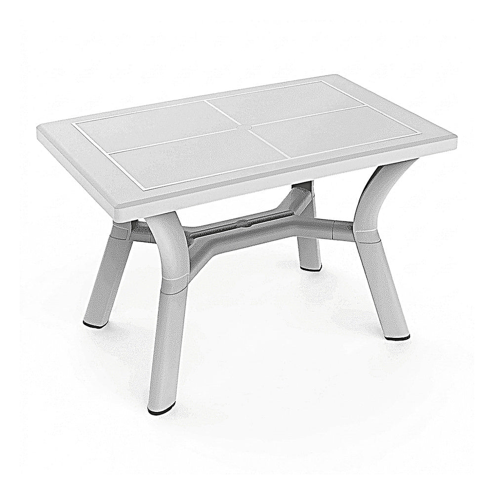 Mesa Comercial al Aire Libre Agujero Parasol - RESOL DALIA 115 X 72 - Blanco - Polipropileno - Protección UV - 05256 - Resol - NOGAL BEAT - Mesa de Terraza