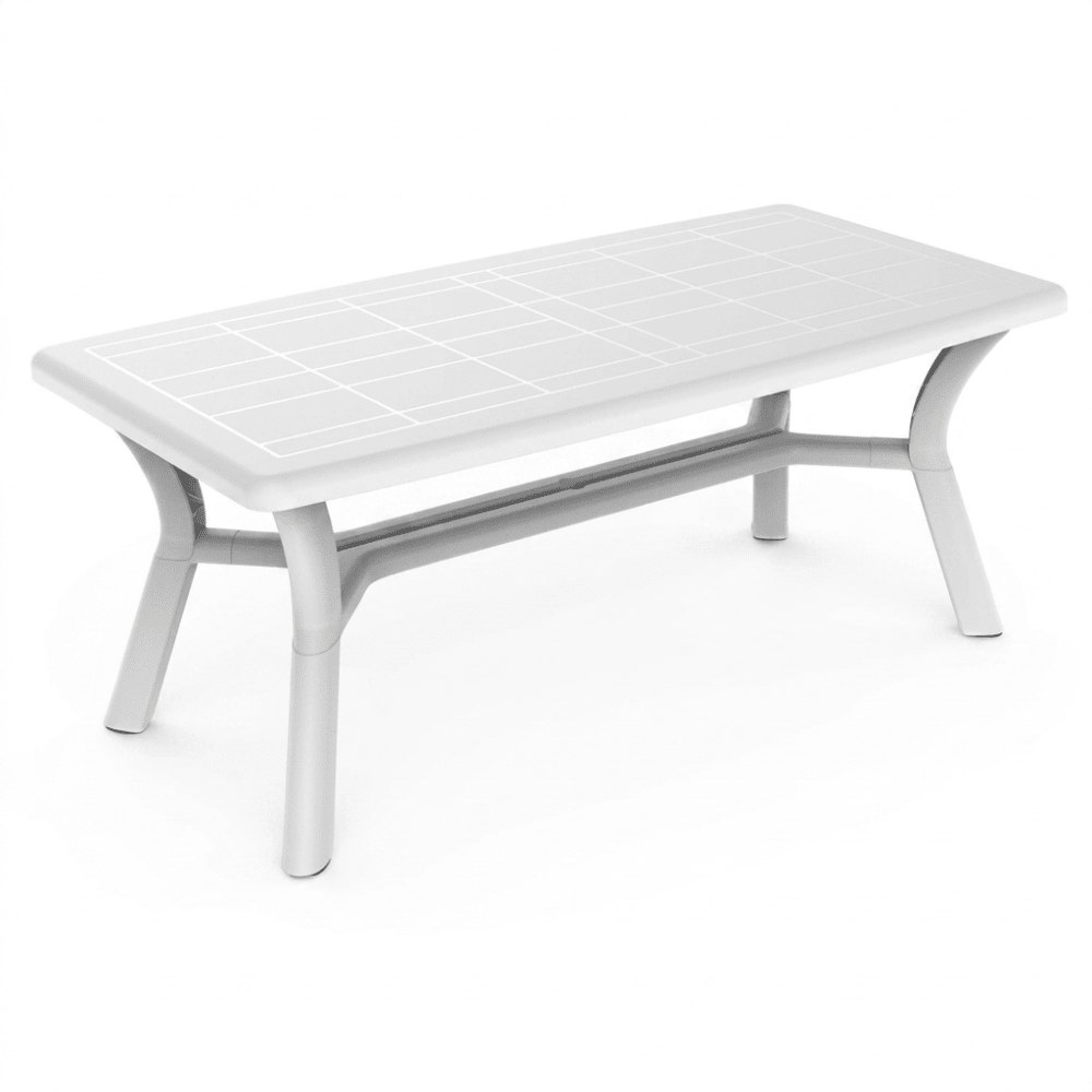 Mesa Comercial al Aire Libre Agujero Parasol - RESOL DALIA 180 X 90 - Varios Colores - 4 Puntas Enlazadas con Tacos Antideslizantes y Protección UV - 5252 - Resol - NOGAL BEAT - Mesa de Terraza