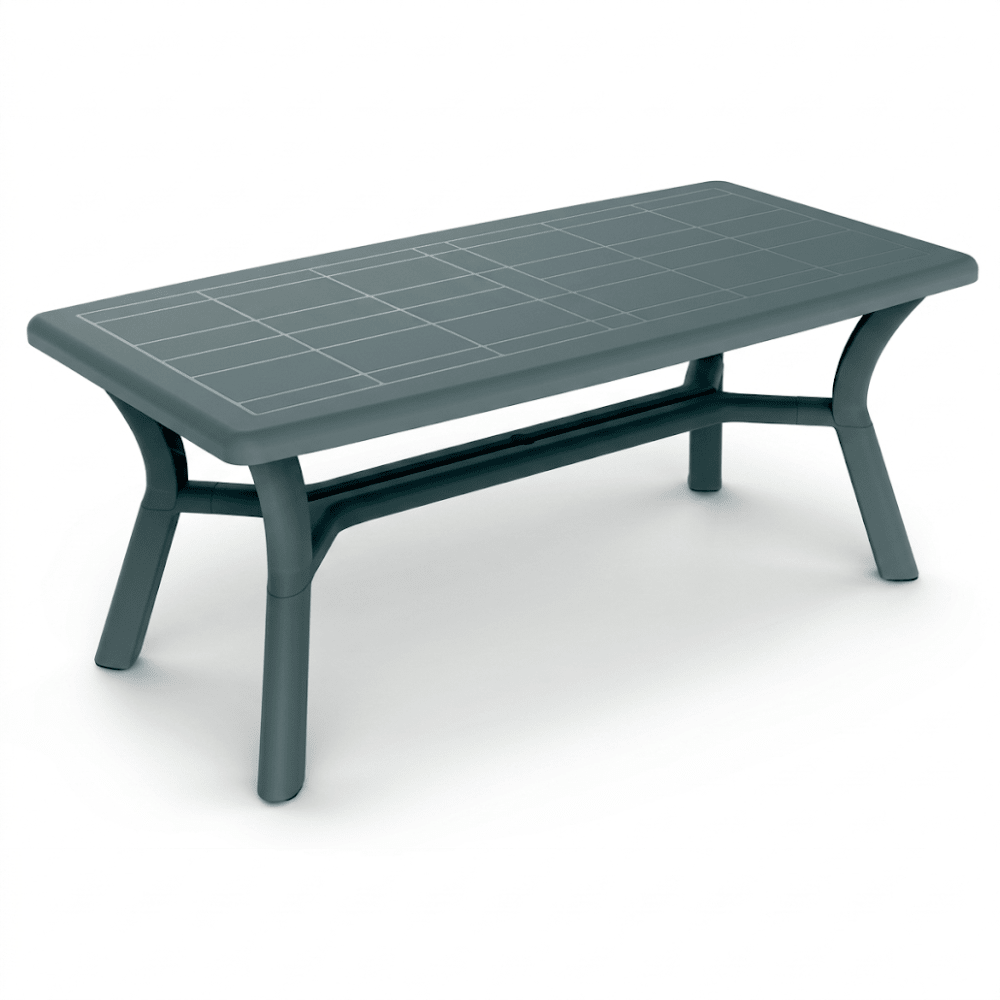 Mesa Comercial al Aire Libre Agujero Parasol - RESOL DALIA 180 X 90 - Varios Colores - 4 Puntas Enlazadas con Tacos Antideslizantes y Protección UV - 6676 - Resol - NOGAL BEAT - Mesa de Terraza