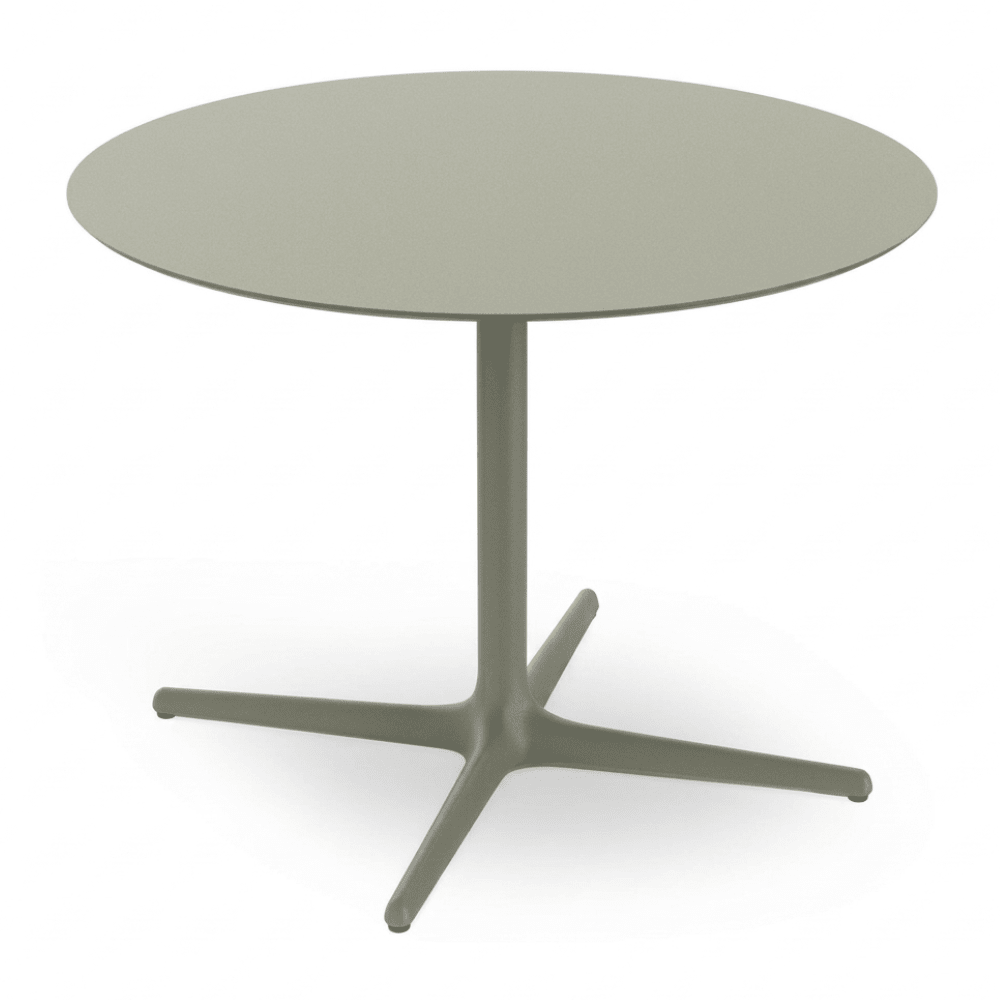 Mesa circular RESOL TOLEDO XL de 100 cm con estructura de aluminio y sobre de compacto fenólico HPL