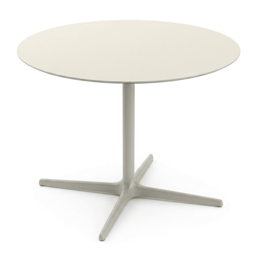 Mesa circular RESOL TOLEDO XL de 100 cm con estructura de aluminio y sobre de compacto fenólico HPL