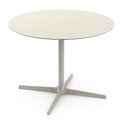 Mesa Comercial al Aire Libre Circular Baja - RESOL TOLEDO XL - Varios Colores - Estructura de Aluminio y Sobre Compacto Fenólico - 05876 - Resol - NOGAL BEAT - Mesa de Terraza