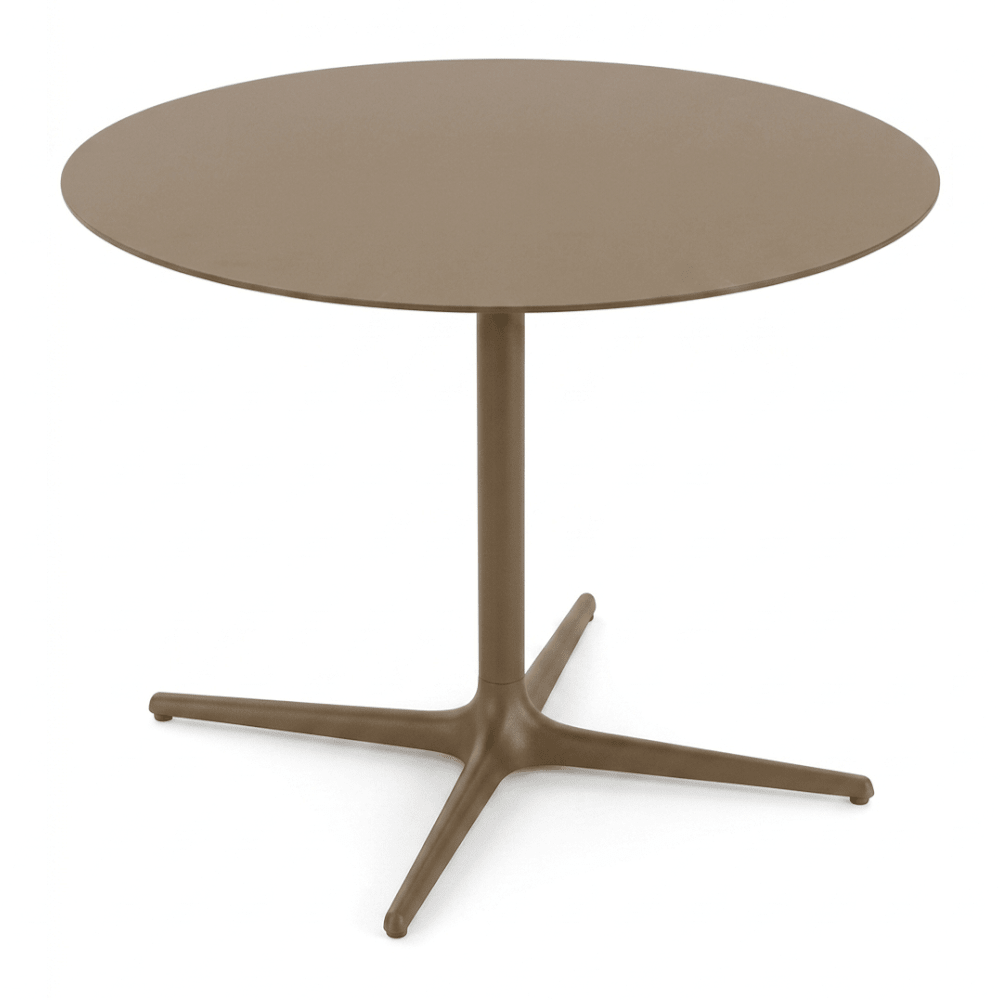 Mesa circular RESOL TOLEDO XL de 100 cm con estructura de aluminio y sobre de compacto fenólico HPL