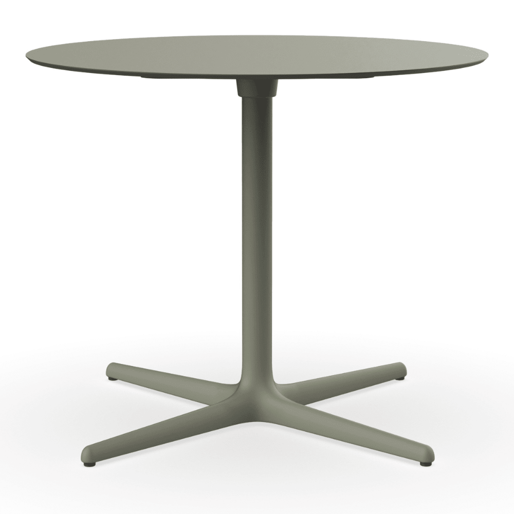 Mesa circular RESOL TOLEDO XL con estructura de aluminio y sobre de compacto fenólico HPL en varios colores