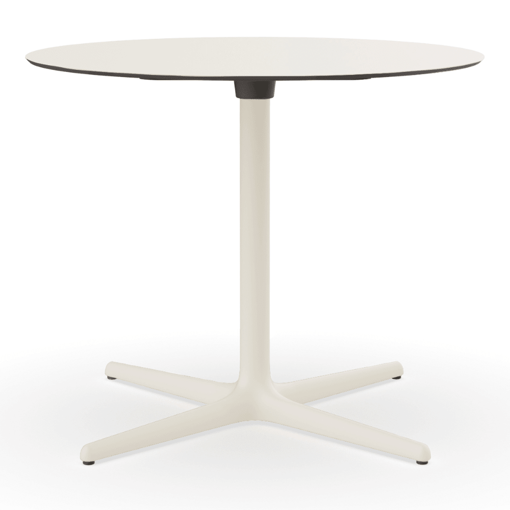 Mesa circular RESOL TOLEDO XL con estructura de aluminio y sobre de compacto fenólico HPL en varios colores