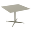 Mesa cuadrada baja Resol Toledo XL 100x100 con estructura de aluminio y sobre de compacto fenólico.
