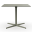 Mesa cuadrada baja Resol Toledo XL 90x90 con estructura de aluminio y sobre de compacto fenólico.