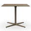 Mesa cuadrada baja Resol Toledo XL 90x90 con estructura de aluminio y sobre de compacto fenólico.