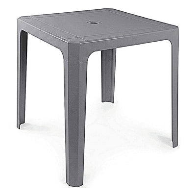Mesa Comercial al Aire Libre Monobloc - RESOL BEACH BAR - Blanco - 4 Puntas con Agujero Parasol y Protección UV Apilable - 59544 - Resol - NOGAL BEAT - Mesa de Terraza