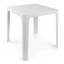 Mesa monobloc RESOL BEACH BAR 70x70 de polipropileno blanco apilable con agujero para sombrilla