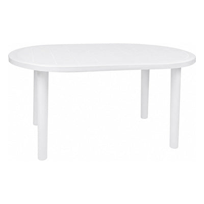 Mesa Comercial Áreas de Exterior y Terrazas Ovalada - RESOL OLOT 140 X 90 OVAL - Blanco - 4 Puntas con Agujero para Parasol - 152 - Resol - NOGAL BEAT - Mesa de Terraza
