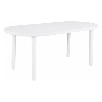 Mesa Comercial Áreas de Exterior y Terrazas Ovalada - RESOL OLOT 180 X 90 OVAL - Blanco - 4 Puntas con Agujero para Parasol - 1249 - Resol - NOGAL BEAT - Mesa de Terraza