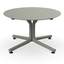 Mesa circular lounge Resol Bini HPL con tablero compacto fenólico y pie de polipropileno con fibra de vidrio para exterior