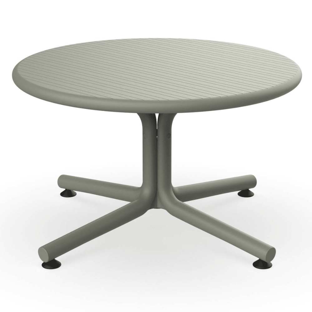 Mesa circular baja RESOL BINI LOUNGE de polipropileno con fibra de vidrio en varios colores