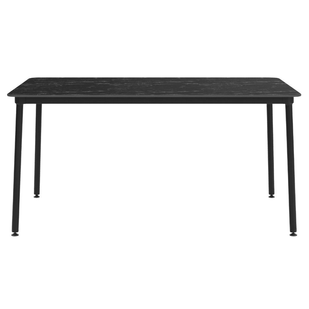Mesa comercial Resol Hub 150x90 con estructura de aluminio lacado y tablero de HPL