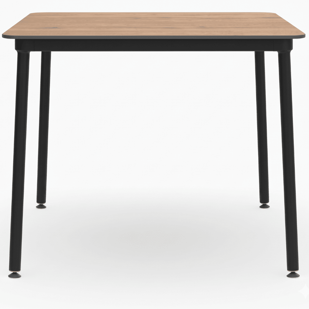 Mesa cuadrada RESOL HUB 80x80 con tablero HPL y estructura de aluminio lacado
