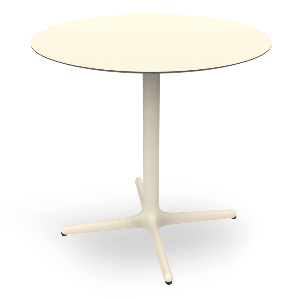 Mesa Comercial - RESOL TOLEDO Ø80 - Varios Colores - Estructura de Aluminio Pintado y Sobre en HPL - 06102 - Resol - NOGAL BEAT - Mesas