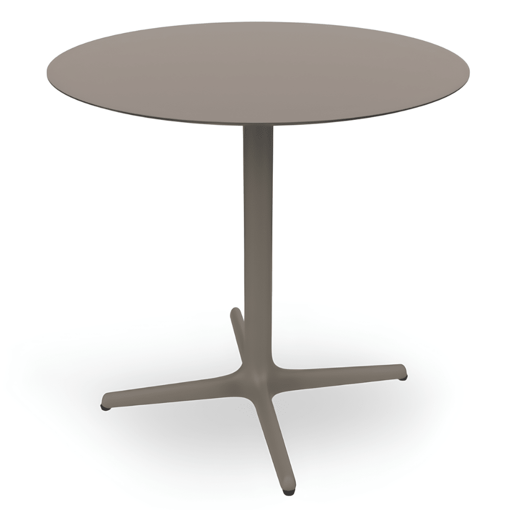 Mesa Comercial - RESOL TOLEDO Ø80 - Varios Colores - Estructura de Aluminio Pintado y Sobre en HPL - 06616 - Resol - NOGAL BEAT - Mesas