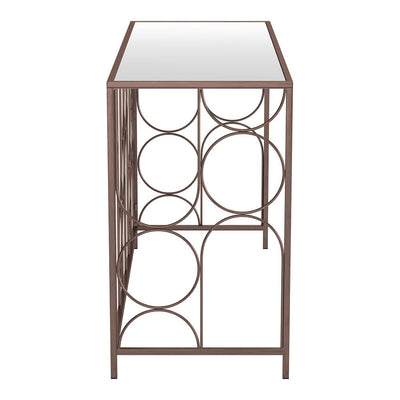 Mesa Consola para Área de Descanso - ZUO CONVALE - Bronce - Cubierta de MDF y Estructura de Acero Pintado - 109836 - Zuo - NOGAL BEAT - Mesa Comercial Interior