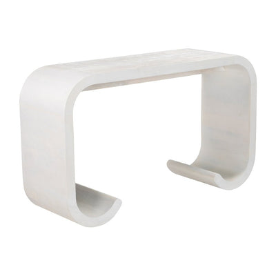 Mesa Consola para Lounge - ZUO DENA - Blanco Decapado - Cubierta de Mango Macizo Decapado y Estructura de Mango Macizo - 111035 - Zuo - NOGAL BEAT - Mesa Comercial Interior