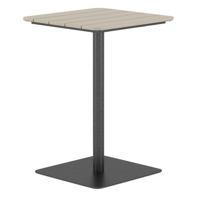 Mesa Cuadrada con Columna para Roof Garden - GEBESA GRC BOWEN - Alto 105 cm - Cubierta de HDPE y Base de Acero - GGRB520242442 - GEBESA - NOGAL BEAT - Mesa Comercial Exterior