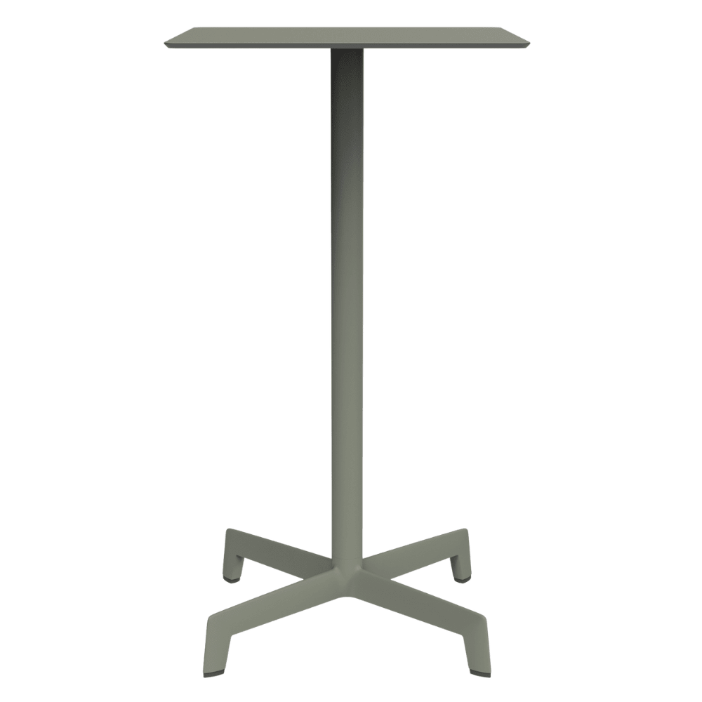 Mesa Cuadrada Periquera para Bar al Aire Libre - RESOL SPUTNIK ALTA 60x60 - Varios Colores - Estructura de Aluminio y Pie en Poliamida - 06136 - Resol - NOGAL BEAT - Mesa Periquera