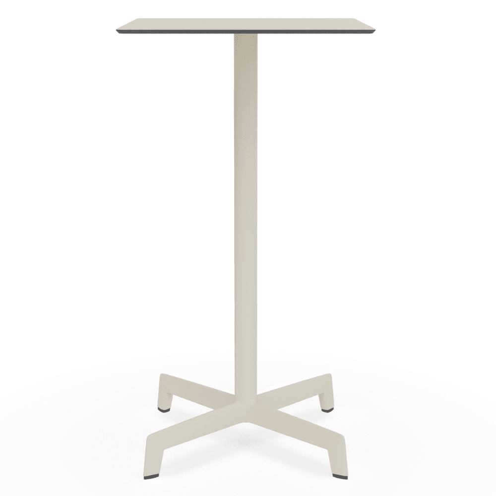 Mesa Cuadrada Periquera para Bar al Aire Libre - RESOL SPUTNIK ALTA 60x60 - Varios Colores - Estructura de Aluminio y Pie en Poliamida - 06135 - Resol - NOGAL BEAT - Mesa Periquera