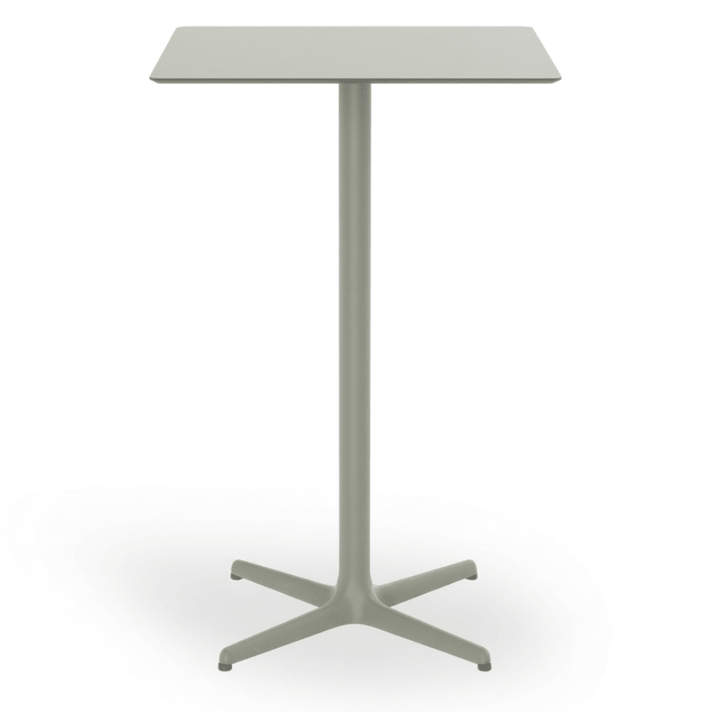 Mesa periquera cuadrada Resol Toledo Alta 70 con estructura de aluminio y sobre compacto fenólico