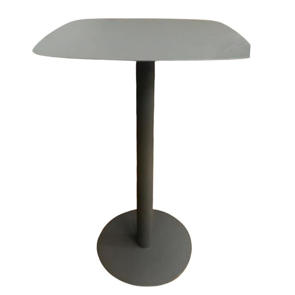 Mesa periquera cuadrada Ibiza gris con estructura de aluminio y cubierta cuadrada