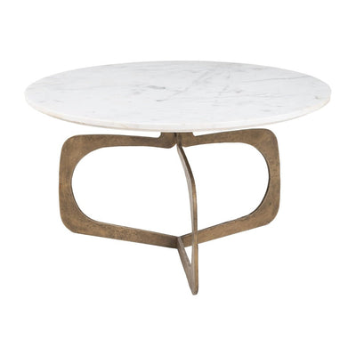 Mesa de Centro para Consultorio - ZUO OPHELIA - Varios Colores - Cubierta de Mármol Natural y Estructura de Hierro con Recubrimiento en Polvo - 111045 - Zuo - NOGAL BEAT - Mesa Comercial Interior