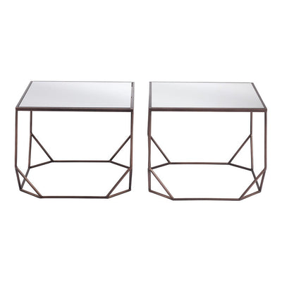 Mesa de Centro para Sala de Espera - ZUO ARZON - Bronce - Cubierta de MDF y Estructura de Acero Pintado - 109835 - Zuo - NOGAL BEAT - Mesa Comercial Interior