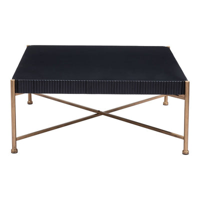 Mesa de Centro para Sala de Espera - ZUO NAZAIRE - Negro - Cubierta de Madera de Abeto Pintada y Estructura de Acero Pintado - 109838 - Zuo - NOGAL BEAT - Mesa Comercial Interior