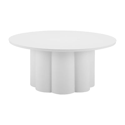 Mesa de Centro para Terraza y Áreas de Estar - ZUO PALMIER - Blanco - Estructura y Cubierta en Aluminio con Recubrimiento en Polvo - 704070 - Zuo - NOGAL BEAT - Mesa de Terraza
