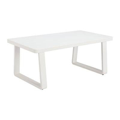 Mesa de Centro para Terraza y Áreas de Estar - ZUO WELT - Blanco - Estructura y Cubierta en Aluminio con Recubrimiento en Polvo - 704113 - Zuo - NOGAL BEAT - Mesa de Terraza