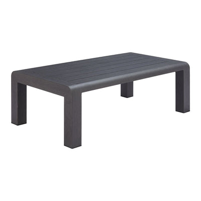 Mesa de Centro para Terraza y Zona de Alberca - ZUO ROLIG - Negro - Cubierta de Aluminio Símil Madera y Estructura de Aluminio - 704090 - Zuo - NOGAL BEAT - Mesa de Terraza