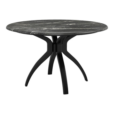 Mesa de Comedor para Bistró - ZUO SUMAY - Negro - Cubierta de Piedra HPL Símil Mármol y Estructura de Acero - 110086 - Zuo - NOGAL BEAT - Mesa Comercial Interior