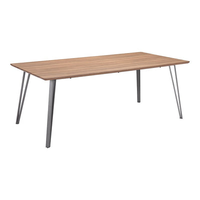 Mesa de Comedor para Hotel - ZUO PERPIGNAN - Café - Cubierta de MDF Símil Madera y Estructura de Acero Pintado - 101888 - Zuo - NOGAL BEAT - Mesa Comercial Interior