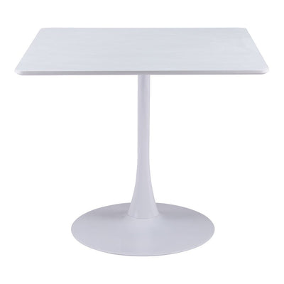 Mesa de Comedor para Salón de Eventos - ZUO MOLLY - Blanco - Cubierta de MDF Símil Madera y Estructura de Acero con Recubrimiento en Polvo - 109559 - Zuo - NOGAL BEAT - Mesa Comercial Interior