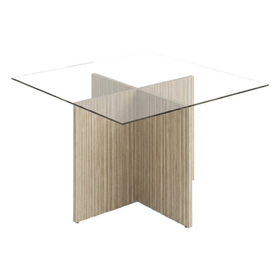 Mesa de Juntas con Vidrio para Sala de Consejo - GEBESA BENTO - Cristal de 120 x 120 cm - GCB570120CV - GEBESA - NOGAL BEAT - Mesa de Juntas
