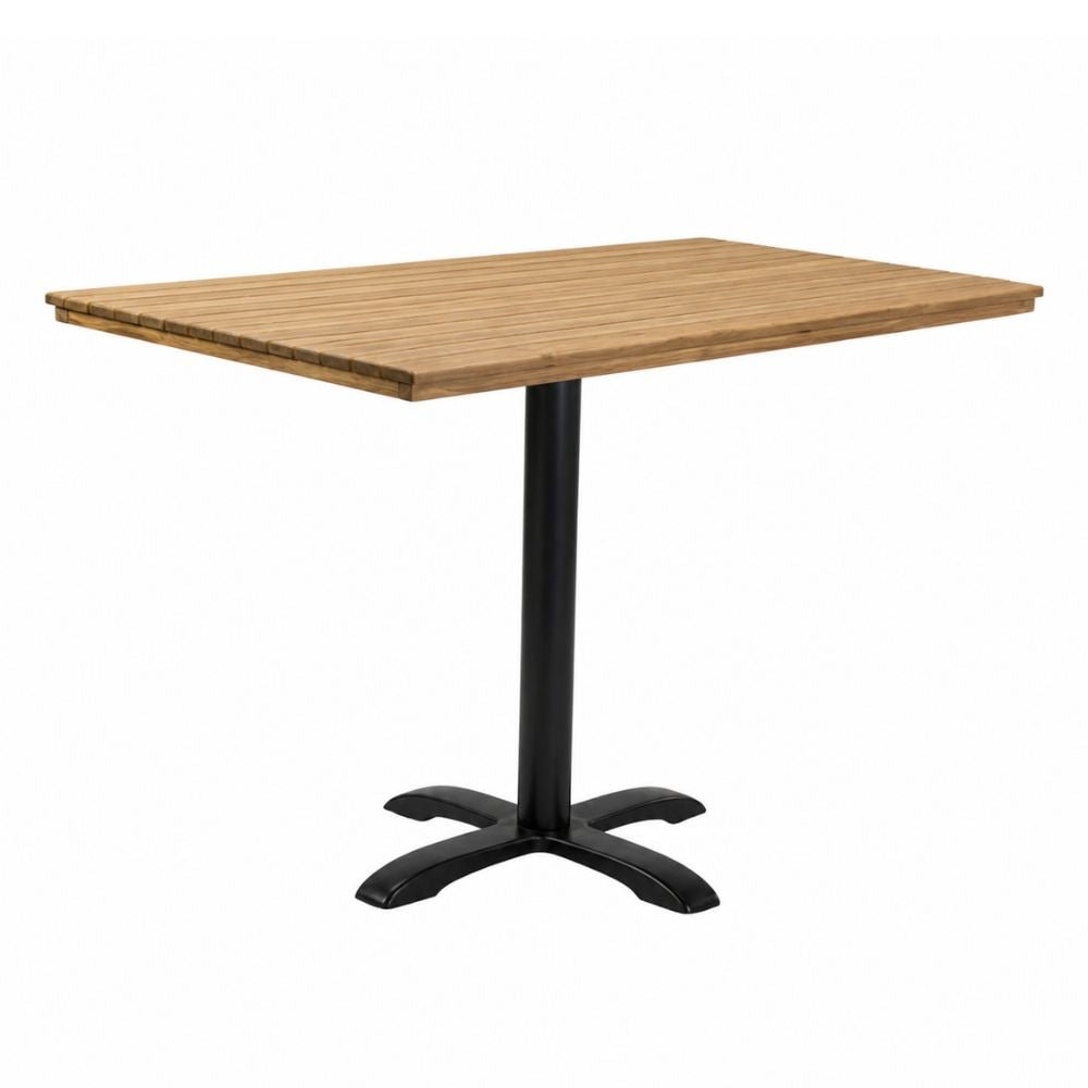 Mesa de Terraza para Áreas de Estar - NOGAL BEAT ANALÍ - 70 × 120 cm - Natural - Madera de Teca y Hierro - MESA ANALÍ 70 x 120 Natural - CAMCO - NOGAL BEAT - Mesa de Terraza