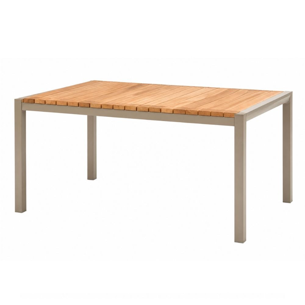 Mesa de Terraza para Áreas de Estar - NOGAL BEAT MASON - Natural - Madera Teca y Aluminio - MESA MASON 160 x 90 Natural - CAMCO - NOGAL BEAT - Mesa de Terraza