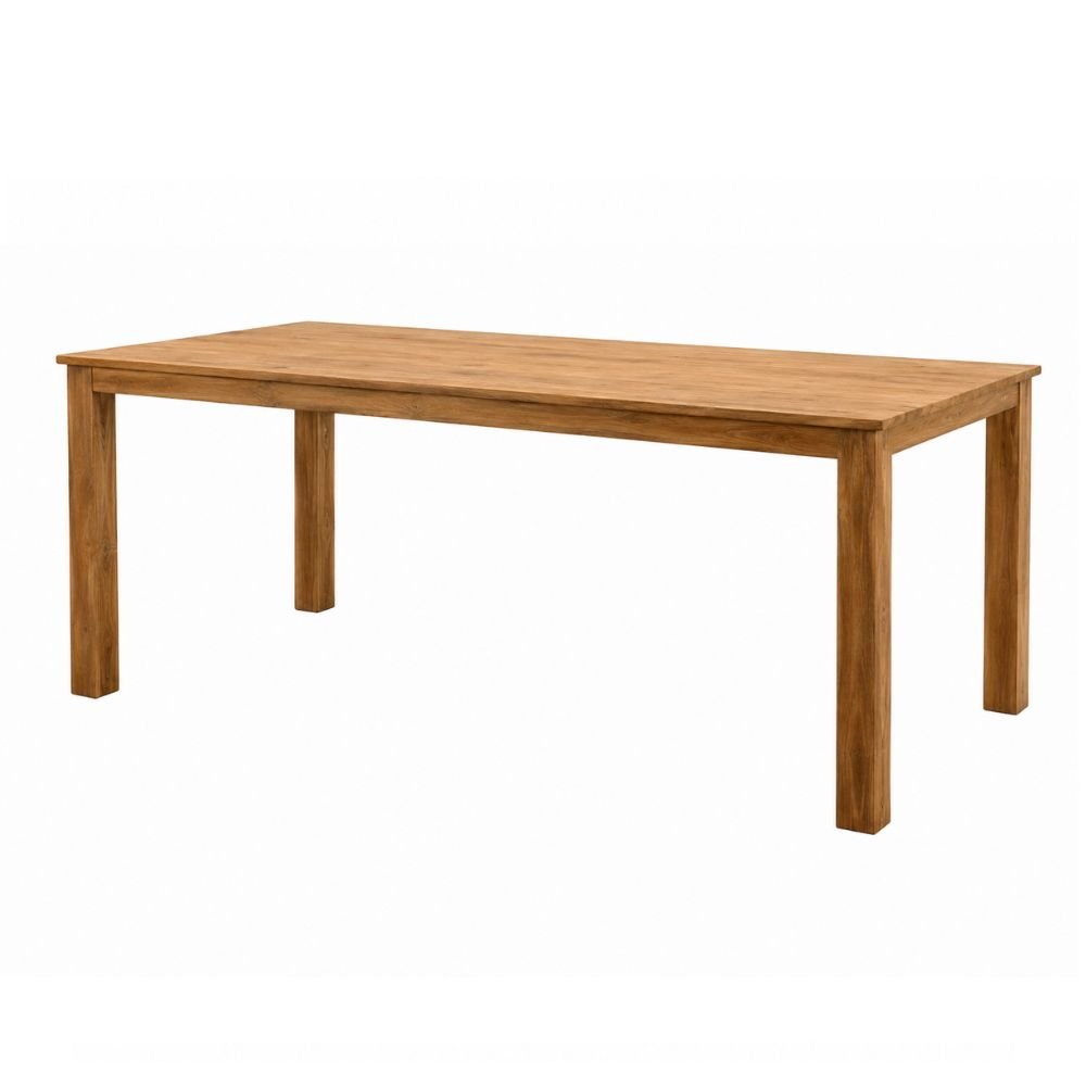 Mesa de Terraza para Áreas de Estar - NOGAL BEAT PARQUETE - 100 × 200 cm - Natural - Madera Teca - MESA PARQUETE 100 x 200 Natural - CAMCO - NOGAL BEAT - Mesa de Terraza