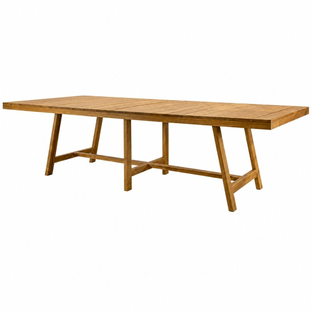 Mesa de Terraza para Áreas de Estar - NOGAL BEAT TEMIS - Natural - Madera Teca - MESA TEMIS 125 x 275 Natural - CAMCO - NOGAL BEAT - Mesa de Terraza