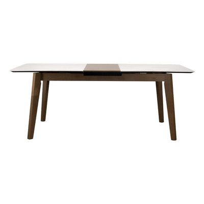 Mesa de Terraza para Cafetería - NOGAL BEAT EMILIO - Varios Colores - Madera de Roble y Cubierta de Hpl - MESA EMILIO 90 x 160 Blanco marble - CAMCO - NOGAL BEAT - Mesa de Terraza
